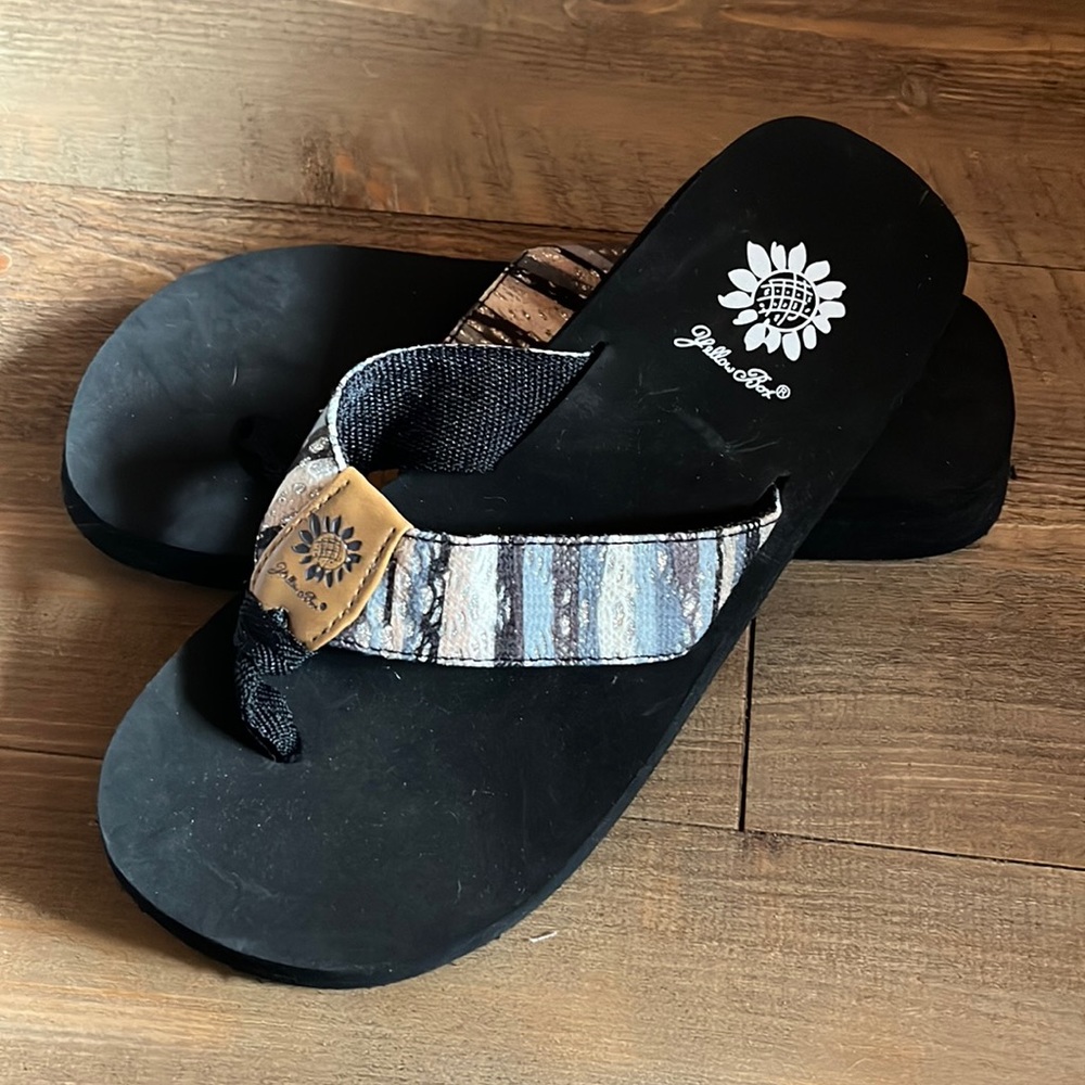 BNWOB Yellow Box Flip flops